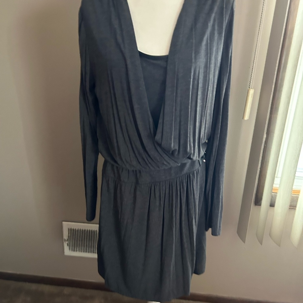 White House Black Market Gray Midi Dress